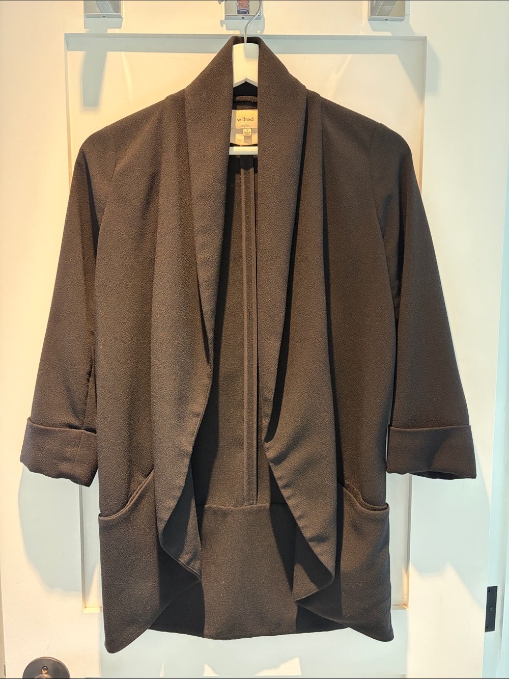 Wilfred Draped Open-Front Blazer